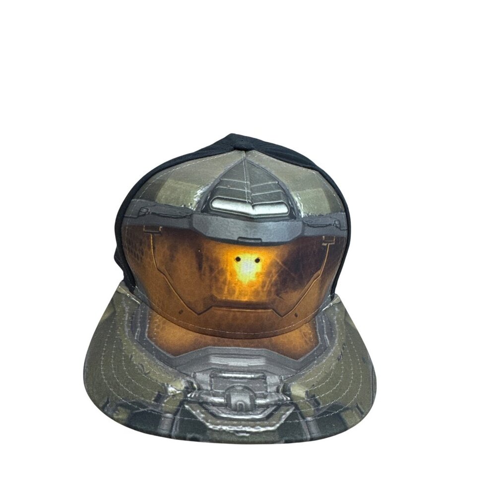 Halo Master Chief Helmet Graphic Snapback Hat black SKU8200